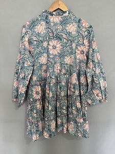 Robe occidentale mi-longue de style européen et américain Robes longues en coton et lin à manches bouffantes Robe mi-longue à col en V mince pour femmes - Product Image 2