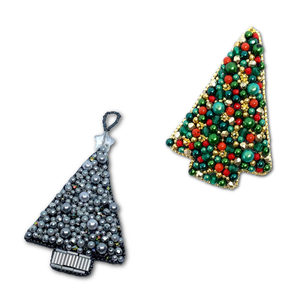 Broches brodées de perles de rocaille personnalisées de haute qualité Broches perlées de conception Unique pour les broches en forme d'arbre de Noël de mariage - Product Image 3