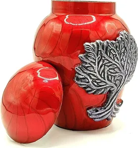 Urnas Funerarias Rojas para Cenizas de Adultos, Hombre/Mujer, Hermosas y Únicas con Decoración en Estilo 3D - Product Image 1