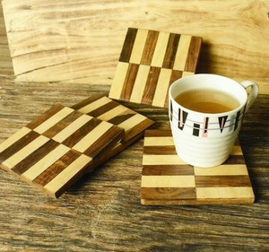 Ensemble fait main en résine de noyer naturel incrustation sous-verres Unique bambou boisson sous-verre pour la maison cuisine thé Table basse décor pour cadeaux - Product Image 2