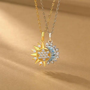 Ensemble de colliers d'amitié soleil et lune en argent sterling Jeulia avec zircon plaqué or - Product Image 5