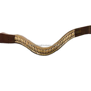 Diamantes de imitación de plata y cristal transparente, diseño personalizado, 3 filas, Perla de plata, hecho a mano, banda de cuero de alta calidad para cejas de caballo - Product Image 1