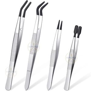 Pince à pêche en acier inoxydable de haute qualité, 4 pièces, embouts en caoutchouc, manipulation de la ligne, retrait de l'appât, utilisation en bricolage, logo personnalisé - Product Image 4