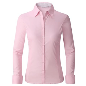 Camisa formal de fibra de algodón ajustada profesional de color sólido de alta calidad de diseño personalizado para mujeres blusas y Camisas de mujer - Product Image 1