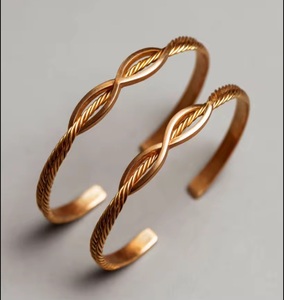 Thin Fine Jewelry <b>Copper</b> Magnet Therapy Bangles Fashionable <b>Bracelets</b> with Simple Design Available for Sale - Product Image 1