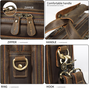 Professional 100% Cowhide Leather <b>Laptop</b> Bags Business Low Price Handcrafted <b>Handbag</b> Briefcase Organizer Compartments Waterproof - Product Image 3
