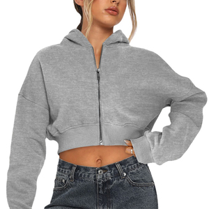 Abrigo con capucha de manga larga suelto informal estilo deportivo diario de alta calidad aceptable estilos personalizados y logotipo Otoño/Invierno para mujer - Product Image 6