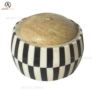 Handmade Eco-Friendly Resin & Wood Inlay <b>Box</b> Set Brick Design Luxury Decorative <b>Box</b> - Product Image 3