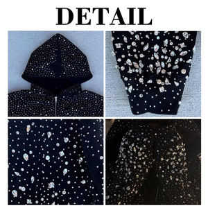 เสื้อกันหนาวผ้าฝ้ายฟลีซคุณภาพสูงสีสันสดใสประดับเพชร  น้ำหนักมาก ระบายอากาศได้ดี สวมใส่สบาย สำหรับผู้ชาย - Product Image 6