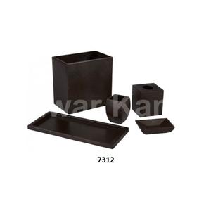 Juego de accesorios de baño de cobre Cesta de basura Bandeja de pañuelos y vaso con soporte para jabón - Product Image 4
