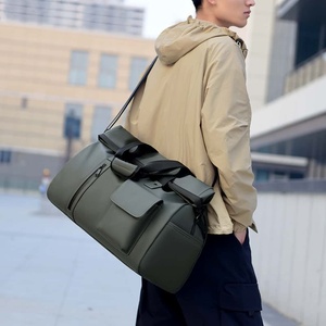 Unisex Waterproof Nylon Oxford Duffel <b>Bag</b> Large Capacity Adjustable Strap Zipper Closure Green Sport Travel <b>Bag</b> - Product Image 4