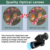 Telescopio Monocular de Alta Definición 8x20, Mini Telescopio Deportivo Portátil para Senderismo, Observación de Aves, Caza y Actividades al Aire Libre