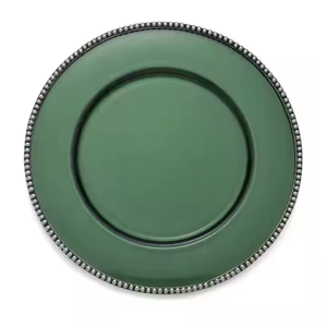 Lovely <b>Metal</b> Charger <b>Plates</b> 2025 Kale Green Colored Under <b>Plates</b> for Serving, Protecting Your Dining with Elegance and Respect. - Product Image 4