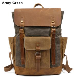 Leather Canvas Luxury Backpack Vintage Travel Hiking School Laptop <b>Rucksack</b> Lightweight Eco-Friendly <b>Large</b> Capacity LCBP-0080 - Product Image 5