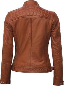 Chaqueta de Cuero Sólido para Mujer, Diseño Personalizado Profesional, Invierno, Transpirable, Resistente al Viento, Ecológica, con Decoración de Botones, al Mejor Precio - Product Image 2
