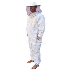 Combinaison d'apiculture anti-piqûres de couleur blanche avec voile ventilé, combinaison d'apiculteur - Fournisseur de vêtements d'apiculture - Product Image 1