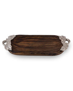 Vente chaude Design Luxueux Restaurant et Hôtel Fournitures Plateau De Service En Bois Avec Poignées De Feuille De Grossiste Indien En Bois T - Product Image 1