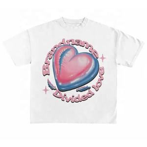 Impresión gráfica personalizada Y2K Streetwear moda camiseta para hombres ropa de verano 100% algodón gota hombro recortado hombres camiseta - Product Image 3