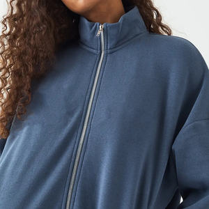 Nuevos Conjuntos Deportivos con Cremallera Azul y Logotipo Personalizado al por Mayor, Conjuntos Deportivos Completos para Mujer, Transpirables, para Exteriores, Estilo Urbano, Joggers para Mujer - Product Image 4