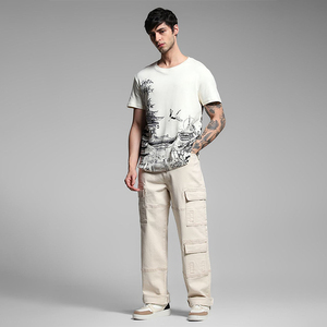 Camisetas de Hombre de Alta Calidad, 100% Algodón, Suaves al Tacto, Lisas, OEM ODM, Impresión de Logotipo, Camisetas Extra Grandes para Hombre - Product Image 2