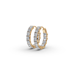 Pendientes de aro modernos con forma ovalada y diamantes incrustados de 3.00 quilates - Product Image 1