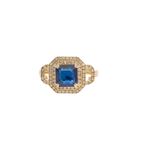 แหวนรัศมีคู่สีทอง14K ประดับเพชรตัดยอดเยี่ยมประดับด้วยเม็ดโรเดียมของผู้หญิงดีไซน์หรูหรา - Product Image 1