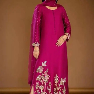 Hermoso trabajo de bordado pesado indio/pakistaní en vestido con cuentas de cristal, piedra, trabajo de dabka para ropa de fiesta @ 2024 - Product Image 1