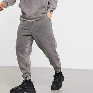 Toile matériel vêtements de sport 100% coton poids lourd jambe droite sport Gym survêtement hommes pantalons de survêtement Logo personnalisé - Product Image 4