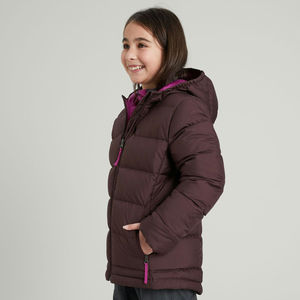 Chaqueta acolchada de chocolate con capucha y cierre de cremallera de estilo informal de lujo de alta calidad personalizada para ropa de invierno para niños - Product Image 1