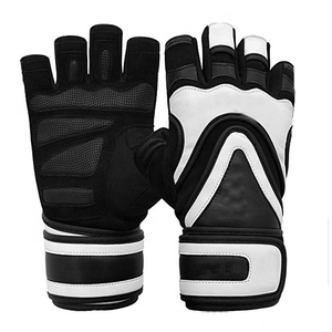 Wholesale Custom PU Leather Fitness Workout Weight Lifting Men Women Gym Gloves with Adjustable Wrist Strap Full Finger Design - Product Image 2