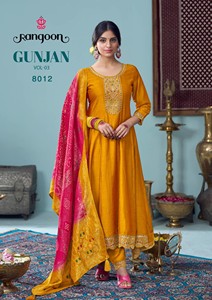Anarakali Style Women's Indian & Pakistani <b>Silk</b> Fancy Embroidery Work Party Inner <b>Kurta</b>/Kurti Quick Dry - Product Image 4