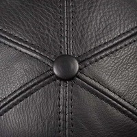 Nouvelle mode Casquettes de camionneur décontractées unisexe en cuir noir imperméable avec logo personnalisé brodé 3D et perles, haute qualité, 6 panneaux, style Country