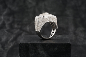 Anillo de compromiso y boda unisex de plata de ley 925 chapado en oro con diamantes VVS engastados en punta, certificado, estilo hip hop, ¡el más vendido! - Product Image 2