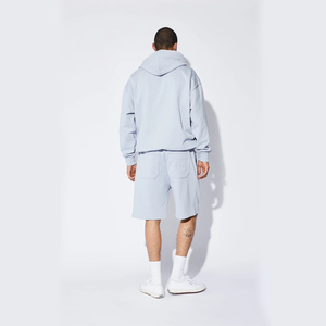 Mens Cotton Fleece <b>Hoodie</b> and Shorts Set Custom Pullover Design Two Piece Streetwear Outfit with Logo Stylish <b>Summer</b> Tracksuit - Product Image 5