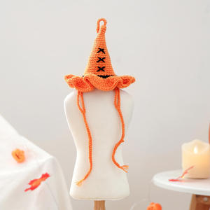 Chapeaux pour animaux de compagnie en gros, accessoires pour chats d'Halloween, chapeau de sorcier au crochet fait main - Product Image 6