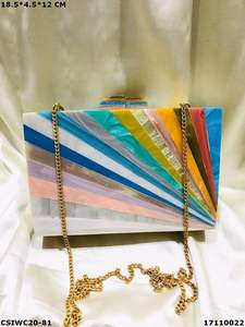 Nuevo bolso de noche de moda para mujer, bolsos de resina con cadena de oro para mujer, bolsos de lujo para fiesta, boda, bolso de mano informal Vintage - Product Image 2