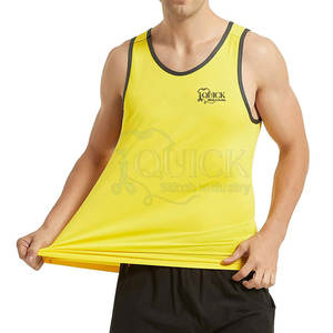 Camiseta sin Mangas para Hombre, Ajustada, Informal, de Punto, Ecológica, de Secado Rápido, Transpirable, de Alta Calidad, Poliéster/Algodón, MOQ Bajo - Product Image 1