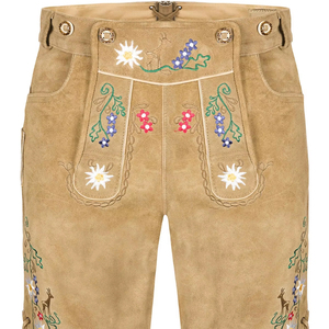 Lederhosen Bávaros - Lederhosen para el Oktoberfest - Trachten Herren Knurz Lederhosen - Product Image 1