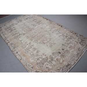 Tapis turc vintage, grand tapis de 5,4 x 8,9 pieds (165 x 270 cm), tapis en laine orientale gris - Product Image 2