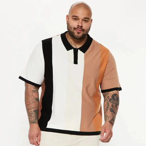 Polos de golf acanalados de algodón y poliéster de fábrica, camisas de cuello de solapa con estampado de logotipo personalizado de gran tamaño - Product Image 1