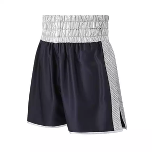 กางเกงชกมวย MMA มวยไทย คิกบ็อกซิ่ง แห้งเร็ว ระบายอากาศดี ขายส่ง ผลิตจากโพลีเอสเตอร์ 100% ปรับแต่งได้ ใส่ได้ทั้งชายและหญิง โลโก้ด้านหน้า น้ำหนัก 220 กรัม - Product Image 4