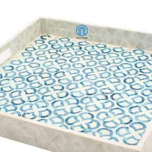 Bandeja de servicio de nácar hecha a mano natural de tendencia caliente Superior con diseño elegante para decoración del hogar y decoración de fiestas - Product Image 2