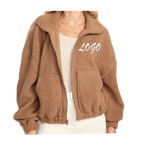 New Style <b>Women's</b> <b>Sherpa</b> Fleece <b>Jacket</b> Breathable Windproof Eco-Friendly Sheep Skin Nylon Shell Detachable Parts Made Pakistan - Product Image 3