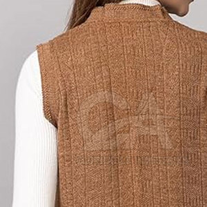 Logo personnalisé pull sans manches pour femmes haut en tricot doux pull sans manches pour femmes à la mode personnalisé - Product Image 6