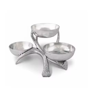 Cuencos decorativos de diseño de metal antiguo para servir con elegante forma artística y diseño para mejorar la estética del comedor - Product Image 6