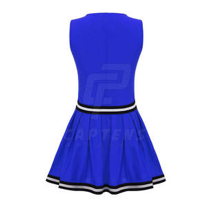 Costumes de cheerleading en polyester 100 % pour adultes, vente en gros, pour filles, avec logo personnalisé, imprimé par transfert thermique, ensembles d'uniformes de danse d'équipe, grandes tailles - Product Image 2