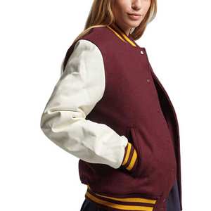 Veste universitaire pour femmes personnalisée OEM manteau Letterman de baseball veste Streetwear surdimensionnée à la mode de style universitaire pour la vente en gros - Product Image 3