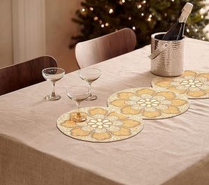 Handmade Wedding <b>Dining</b> <b>Table</b> Decorative <b>Runner</b> Christmas Floral Beaded <b>Runner</b> Leaves Design for Fancy Tablescape for Weddings - Product Image 4