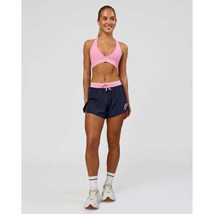 Shorts Deportivos de Cintura Alta para Mujer - Accelerate 3 Future Navy Varsity Print - Product Image 4