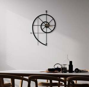 Latest design room <b>clock</b> antique metal iron floral shape royal design Large Mid Century Modern Minimalist Unique Metal Vintage - Product Image 3